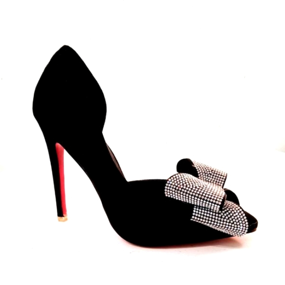 🎁 FREE GIFT IS INCLUDED 🎁 NEW 3D Rhinestones Bow High Heels Women Shoes - Picture 12 of 16